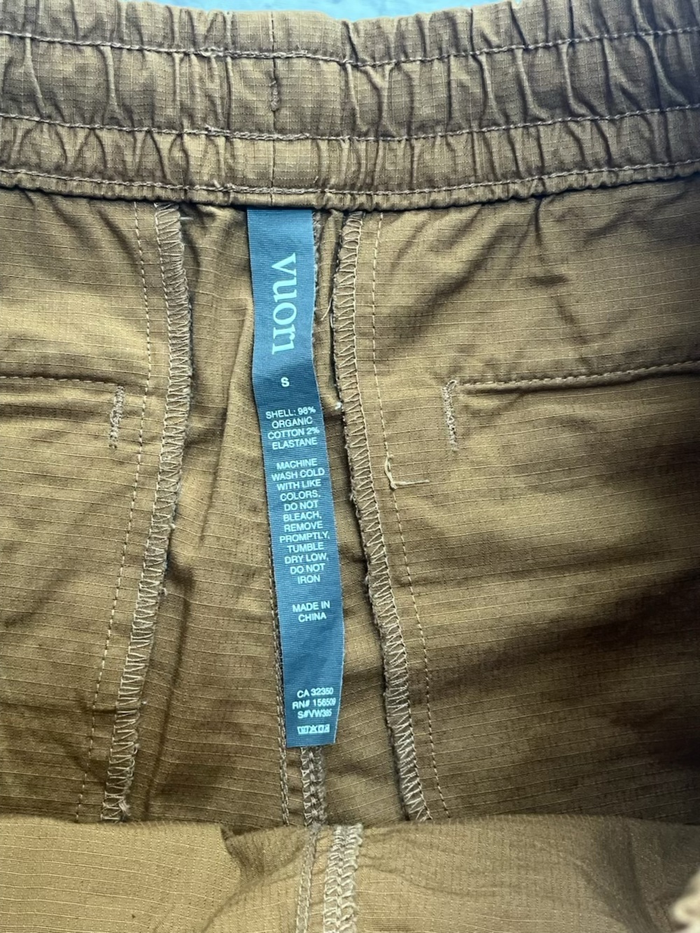 Vuori ripstop summer Shorts in Brown tan umber color Athliesure S - Picture 7 of 8